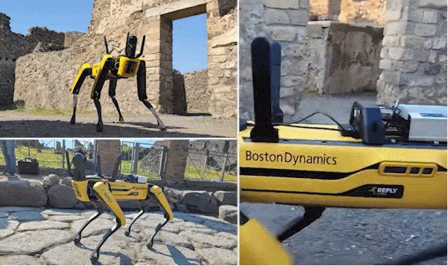  폼페이 유적 조사에 활용되는 로봇 개 스팟 VIDEO: Robotic dog will survey ruins of Pompeii to help protect relics