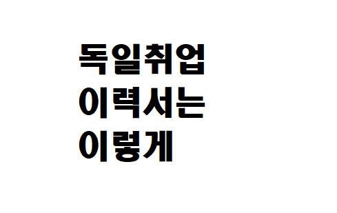  독일 취업 성공하기 (4) 이력서 준비하기 (Lebenslauf)