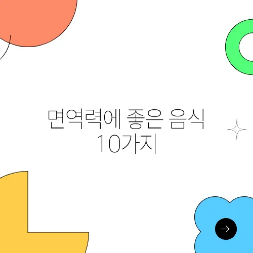 면역력에 좋은 음식 10가지