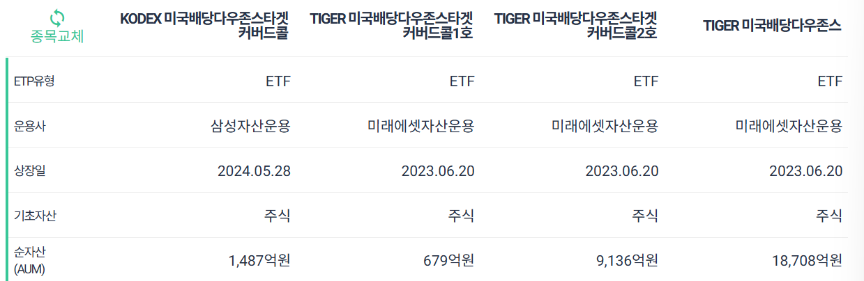미국배당다우존스타겟커버드콜