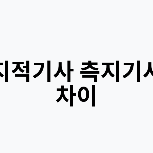 지적기사 측지기사 차이