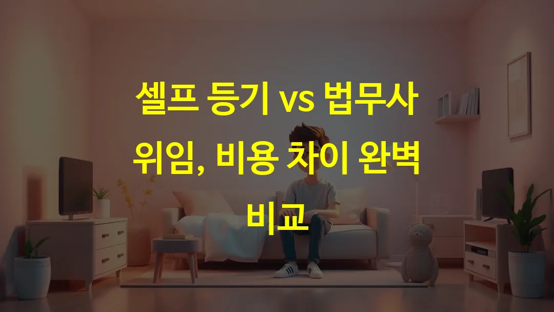 셀프 등기 vs 법무사 위임, 비용 차이 완벽 비교