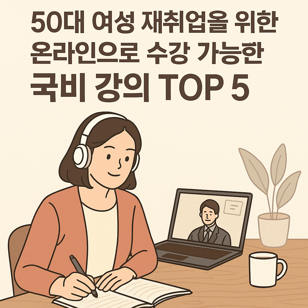 50대 여성 재취업 온라인 국비 강의 TOP 5 (신청방법,성공사례 포함)