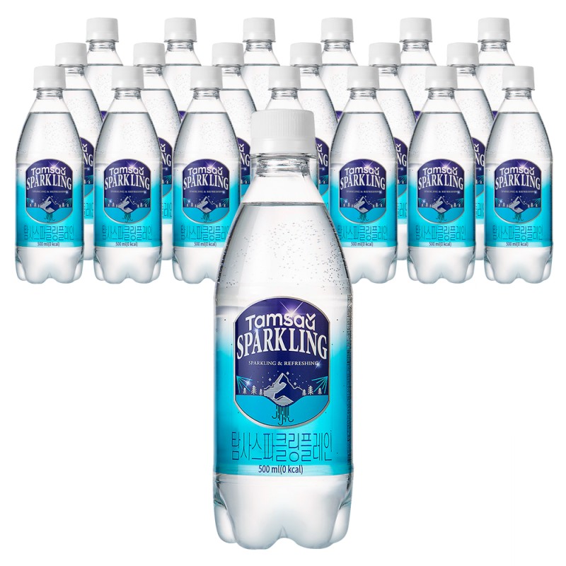  탄산수 - 5가지 -탐사 스파클링 플레인 탄산수, 500ml, 20개
