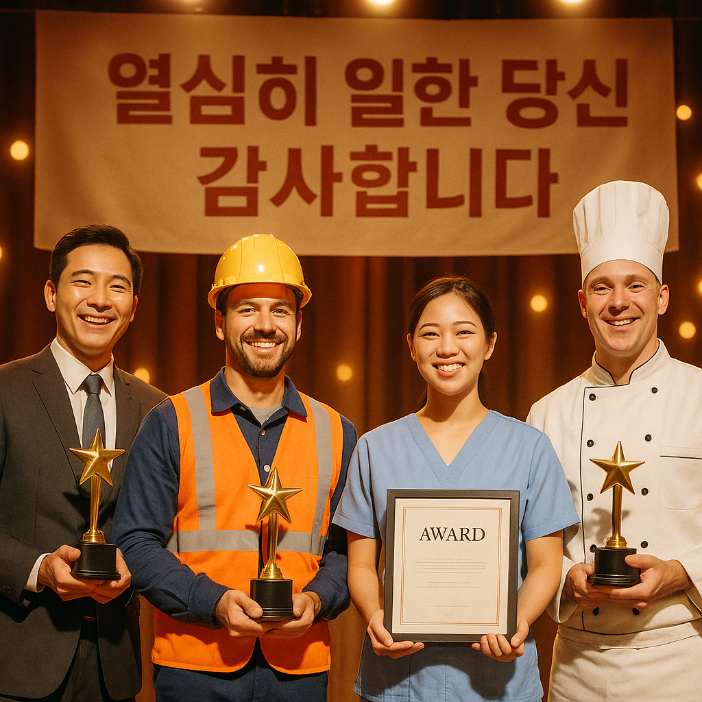 근로 장려금 받는 모습