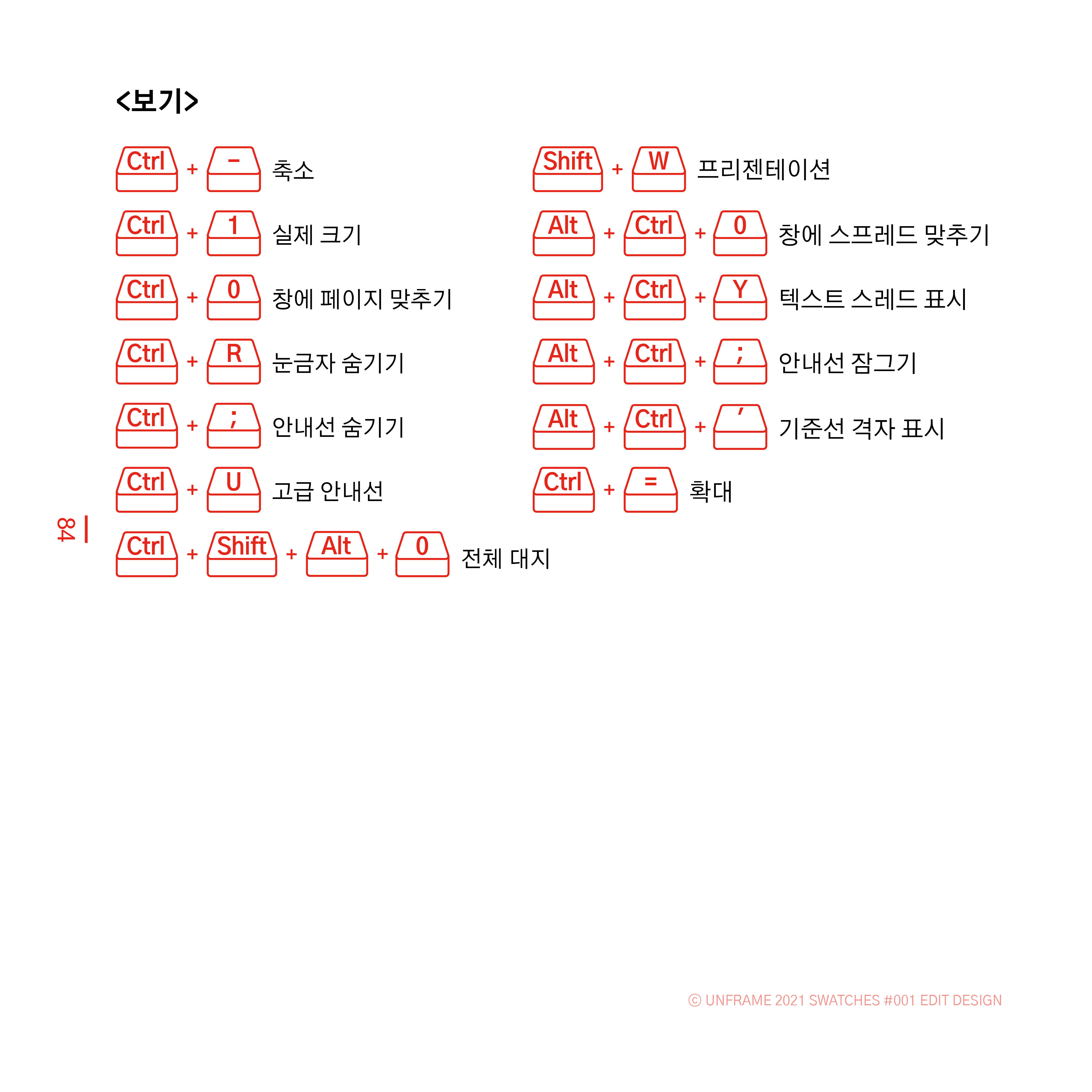 인디자인-단축키