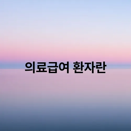 의료급여 환자란