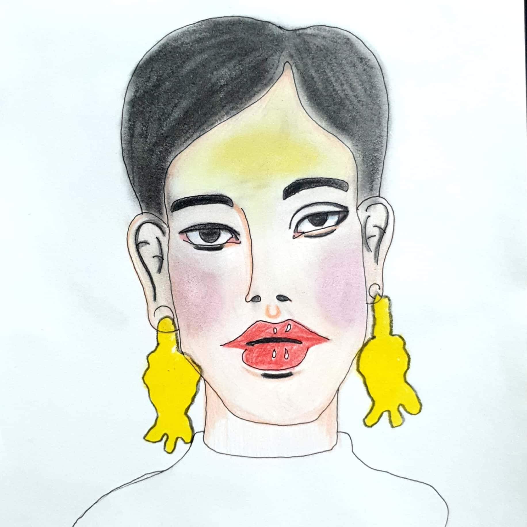  Glam 글램 / 일러스트레이션 그림 드로잉 / 인물화 그리기