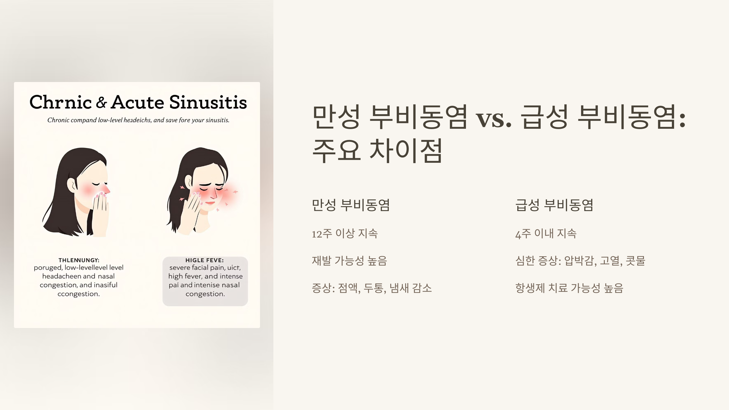 만성부비동염과 급성부비동염의 차이점