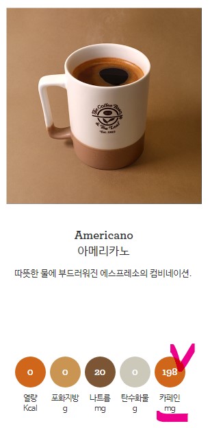 커피빈-아메리카노-카페인-함량