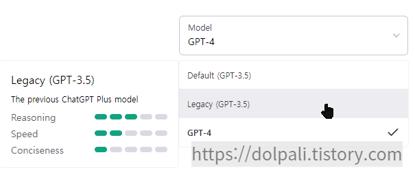 ChatGPT 모델 선택 Legacy(GPT-3.5)