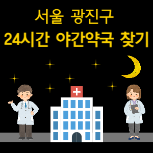 서울 광진구 24시간 야간 심야 당번 약국 찾기