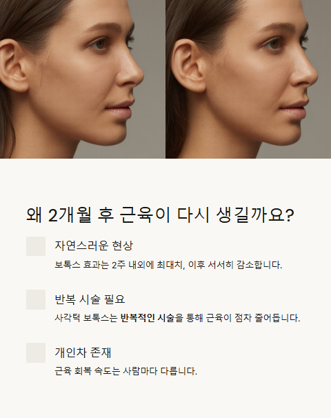 왜 2개월 후 근육이 다시 생길까요?