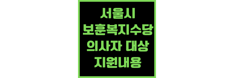 서울시-보훈복지수당-및-의사자 대상과-지원내용