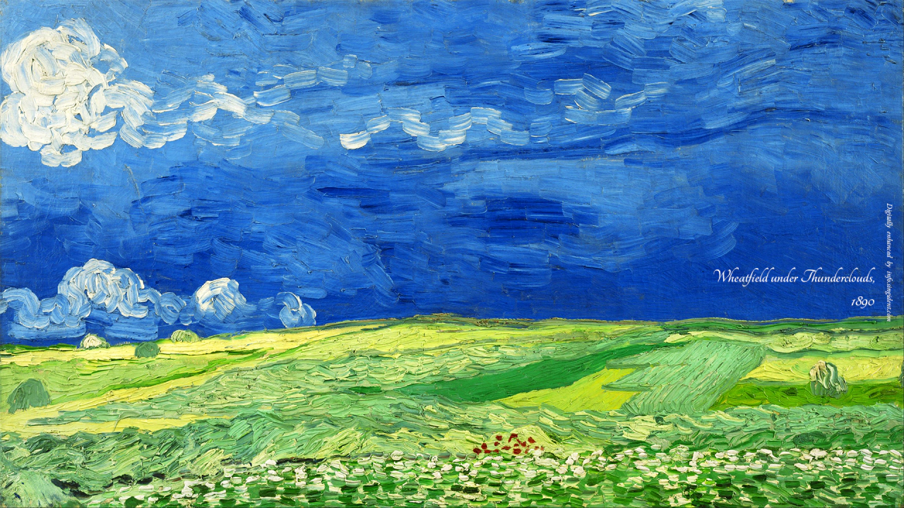 10 구름 낀 하늘 아래 밀밭 풍경 C - Vincent van Gogh 빈센트 반 고흐 배경화면