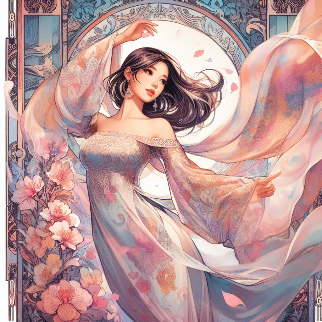 Flowing dress ao dai 21