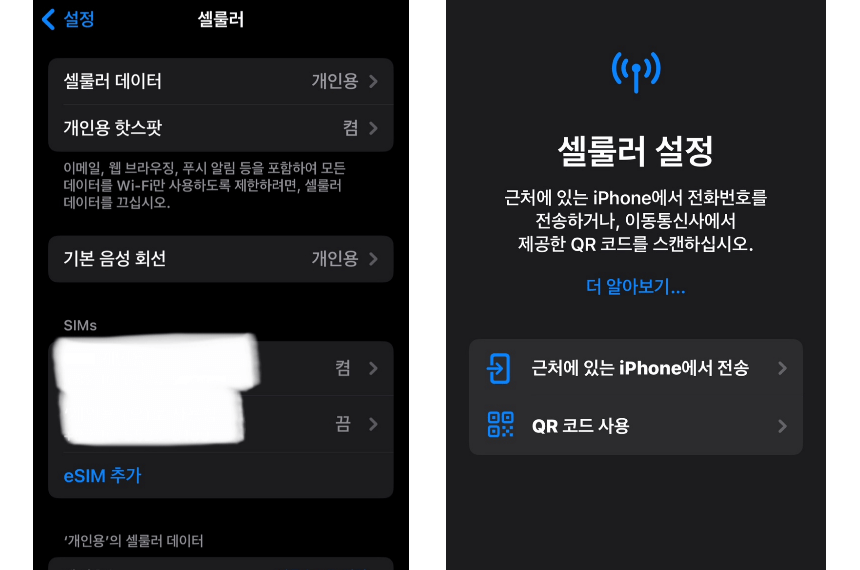 아이폰 eSIM 설정 방법