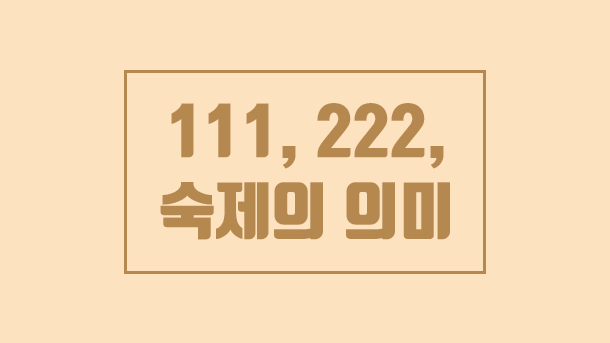  임신준비 111, 222, 숙제의 의미
