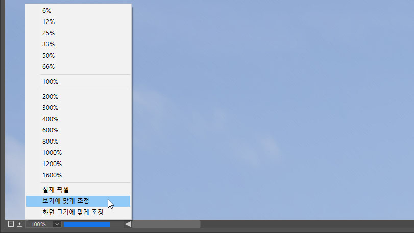 미리 보기 화면 조정