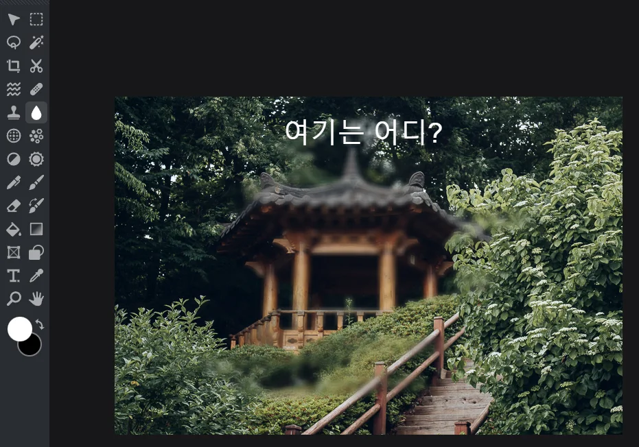 픽슬러 에디터로 사진 편집하는 모습