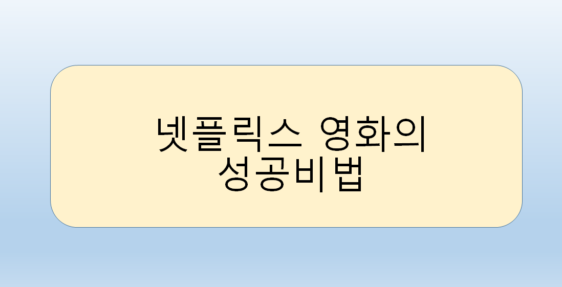 넷플릭스 영화의 성공비법