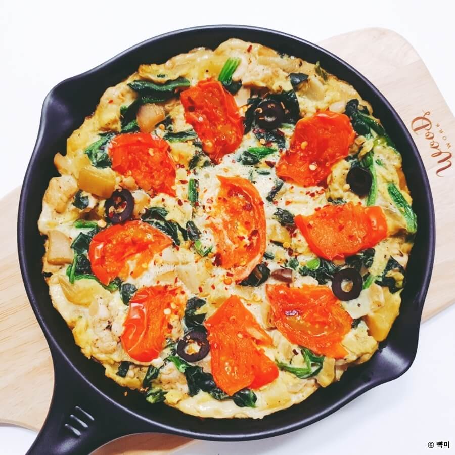 피자-만들기-시금치프리타타-다이어트-레시피