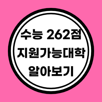 나군 인문계 수능 262점 이상 지원가능 대학