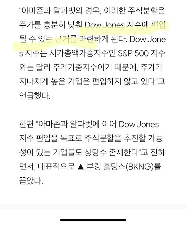 알파벳, 테슬라 주식분할후 다우존스지수 편입예정 소식