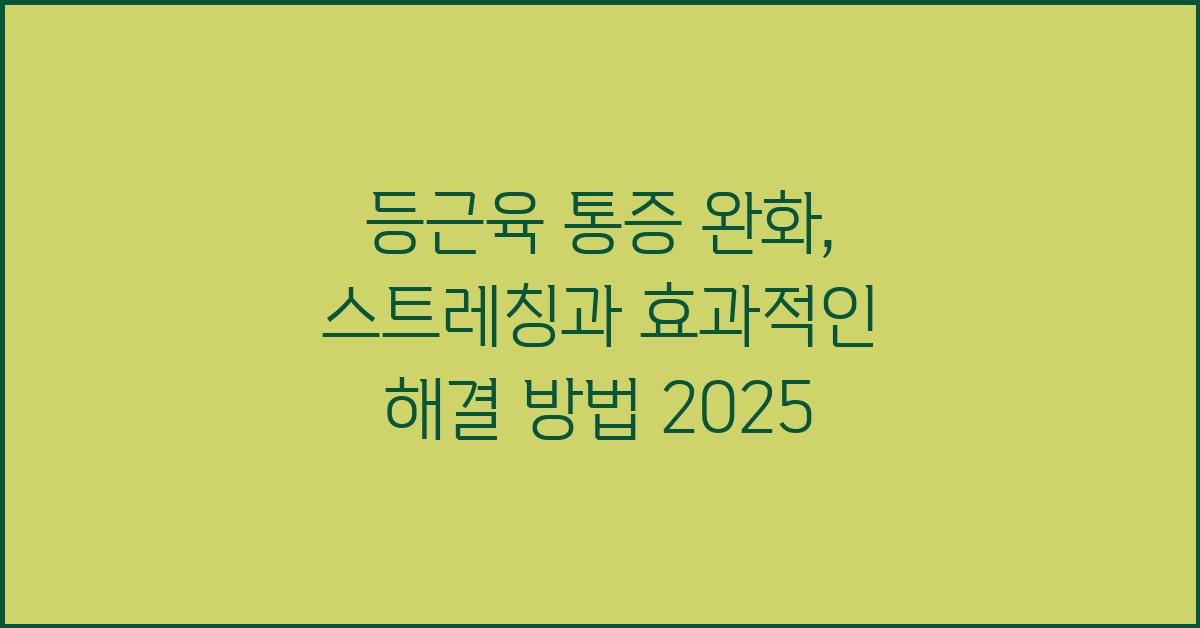 등근육 통증 완화: 스트레칭과 해결 방법