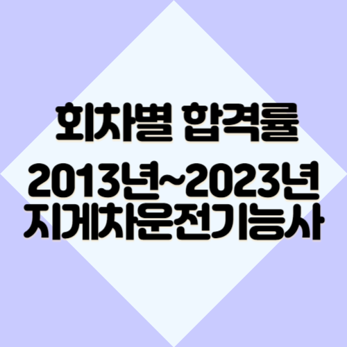 지게차운전기능사 [최신] 2013년~2023년 회차별 필기&실기 합격률