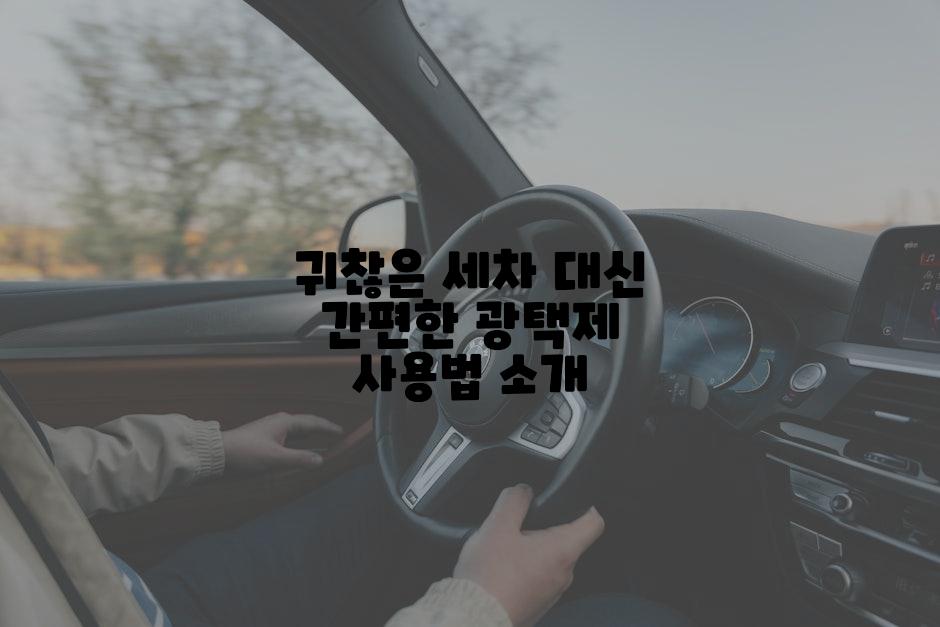 귀찮은 세차 대신 간편한 광택제 사용법 소개