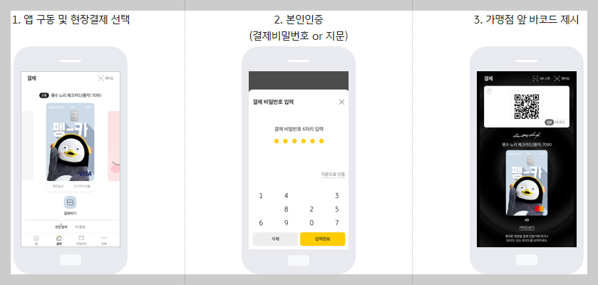 오프라인 이용방법 - 바코드 결제 사진