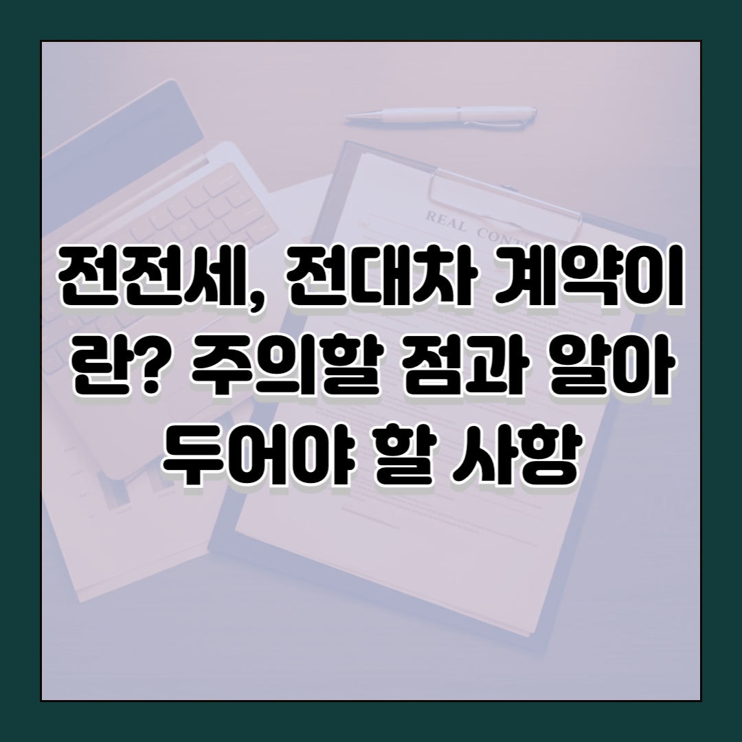 전전세 계약이란? 주의할 점과 알아두어야 할 사항