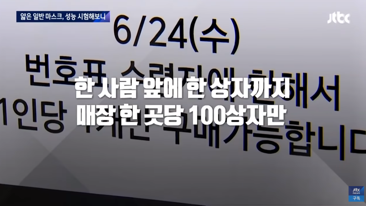  구하기 힘든 비말 차단용 마스크,일반 마스크도 침방울"비말" 차단에 효과 시험