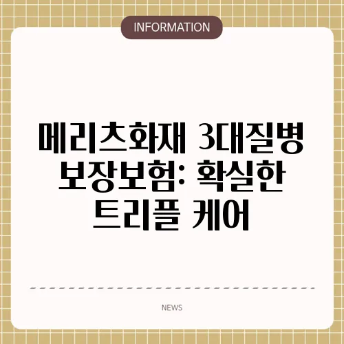 메리츠화재 3대질병 보장보험: 확실한 트리플 케어