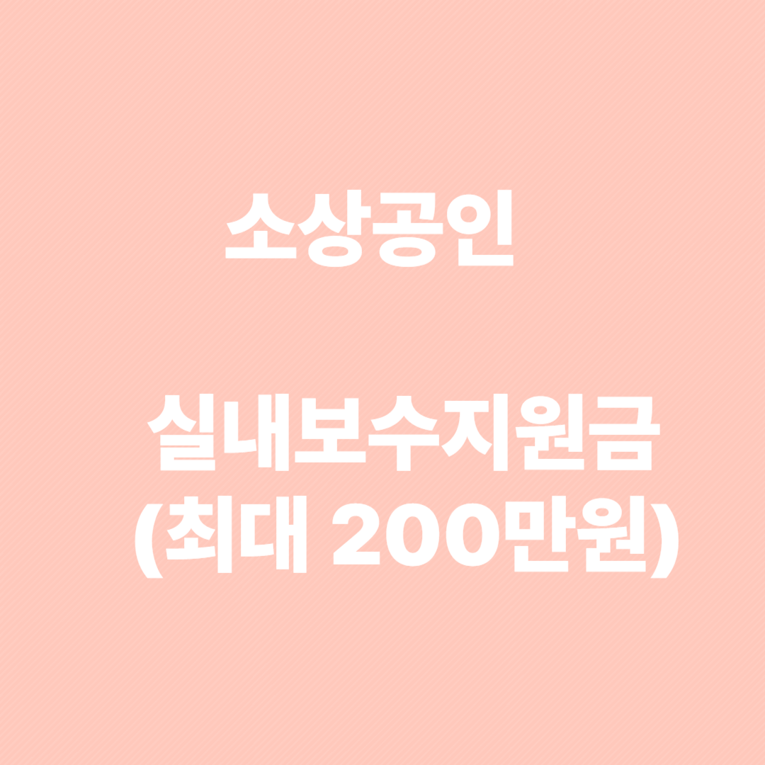 소상공인 살내보수지원금