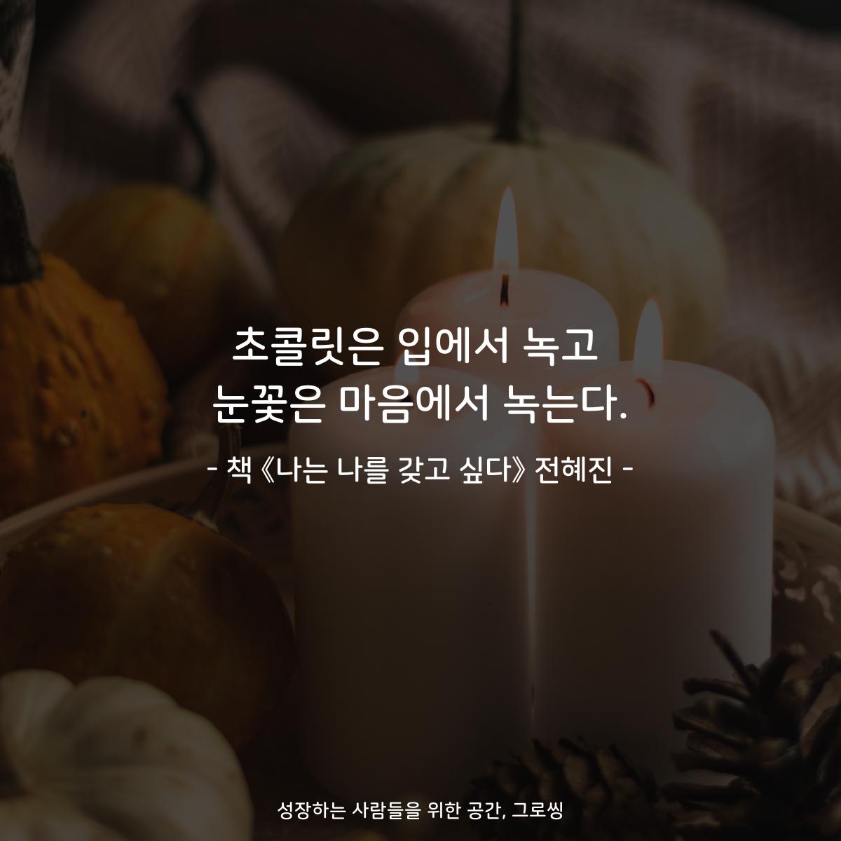 초콜릿은 입에서 녹고
눈꽃은 마음에서 녹는다.