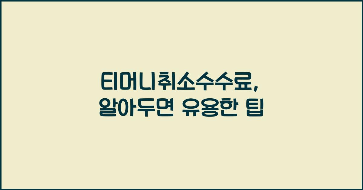 티머니취소수수료