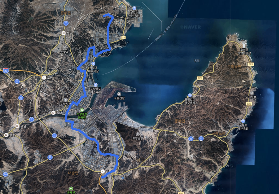  [포항] 302번 버스 시간표,  노선 정보 : 문덕, 시외버스터미널, 죽도시장, 한동대학교