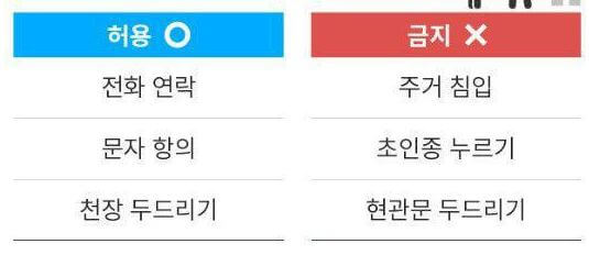 층간소음발생시하지말아야될행동