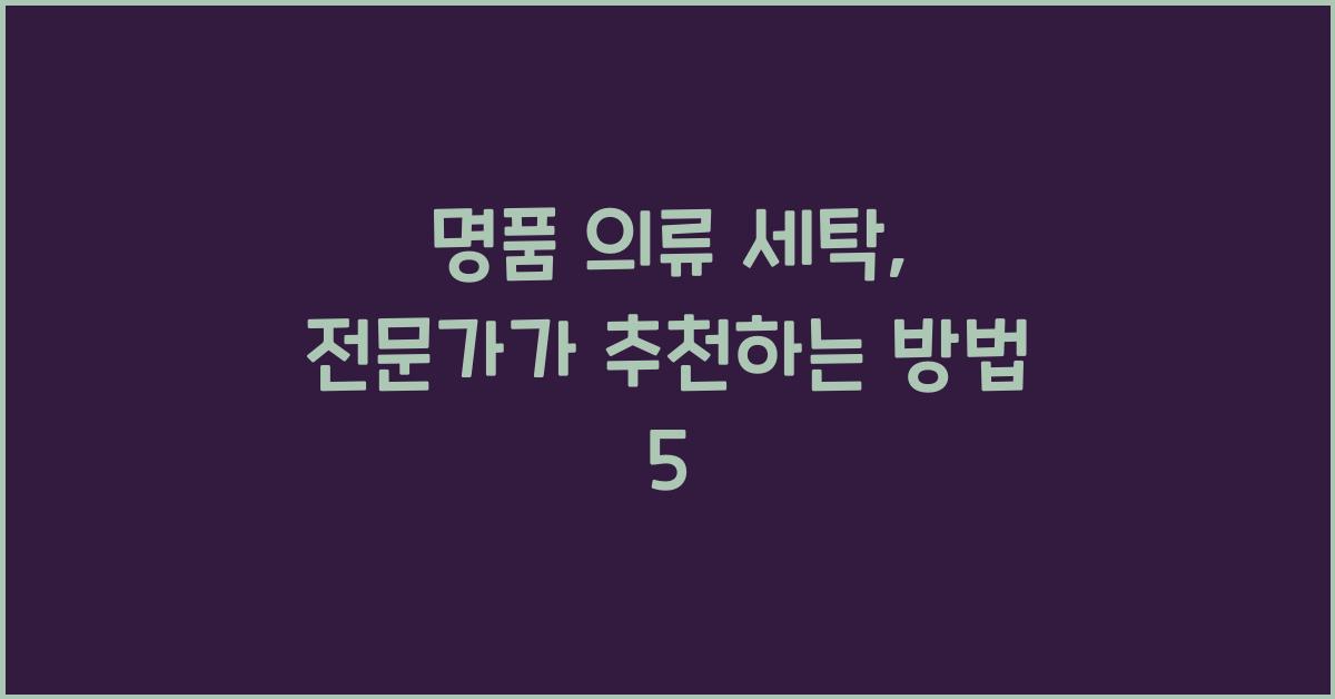 명품 의류 세탁