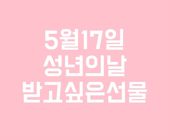  5월17일 성년의 날, 성년의 날 받고 싶은 선물은?