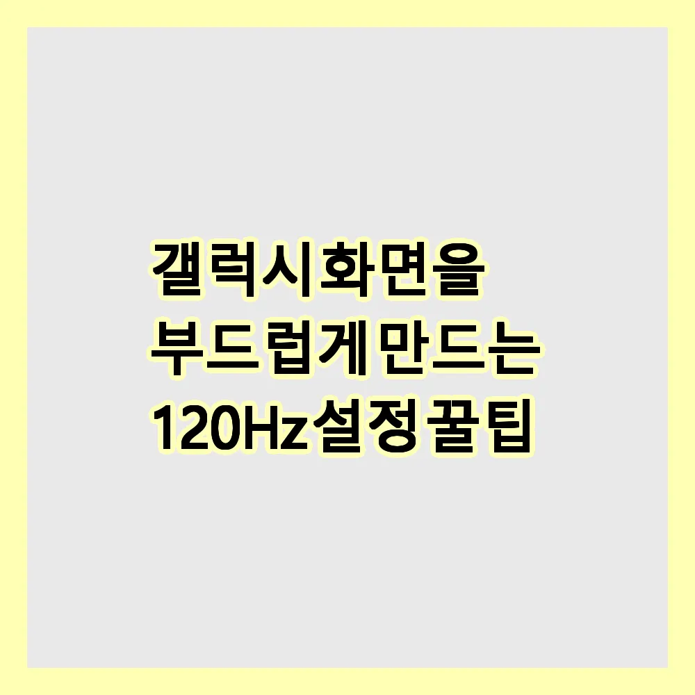 갤럭시 화면을
부드럽게 만드는
120Hz 설정 꿀팁
