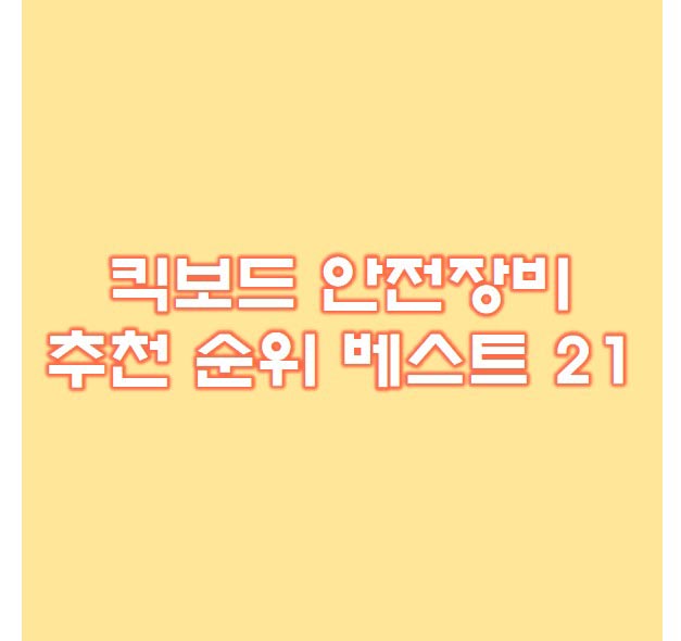  킥보드 안전장비 추천 21종 후기확인