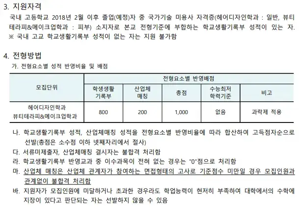 수도권4년제미용대학교-서경대
