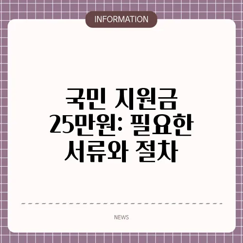 국민 지원금 25만원: 필요한 서류와 절차
