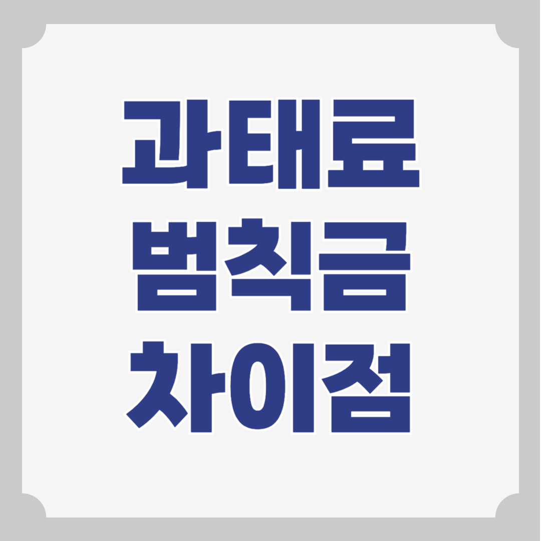 과태료 범칙금 차이