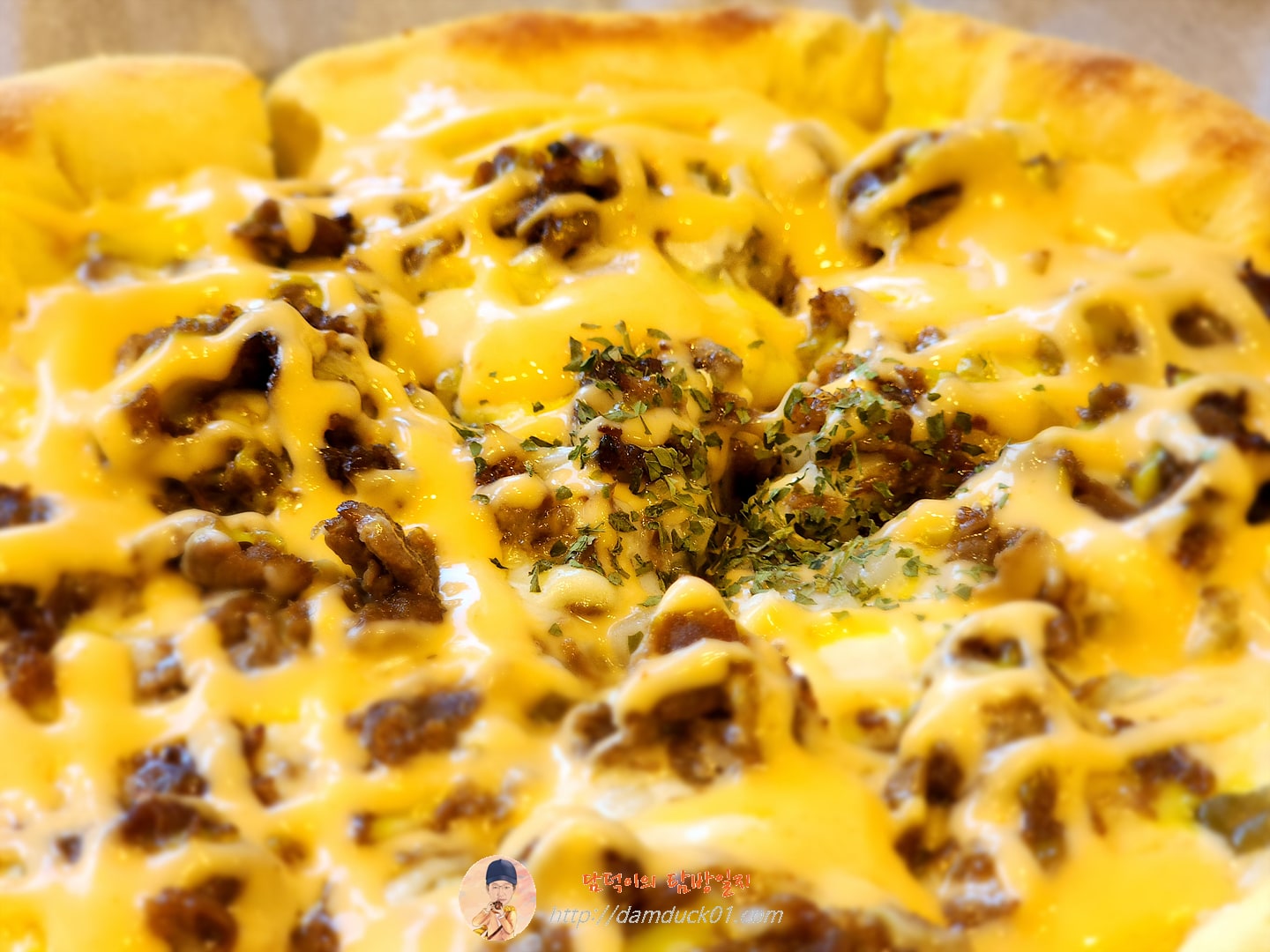 체다 퐁당 불고기 치즈 듬뿍 피자