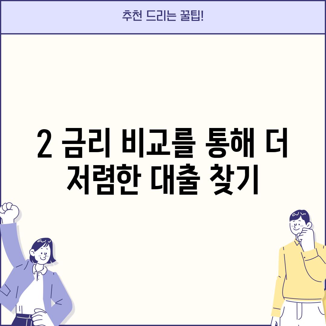 2. 금리 비교를 통해 더 저렴한 대출 찾기