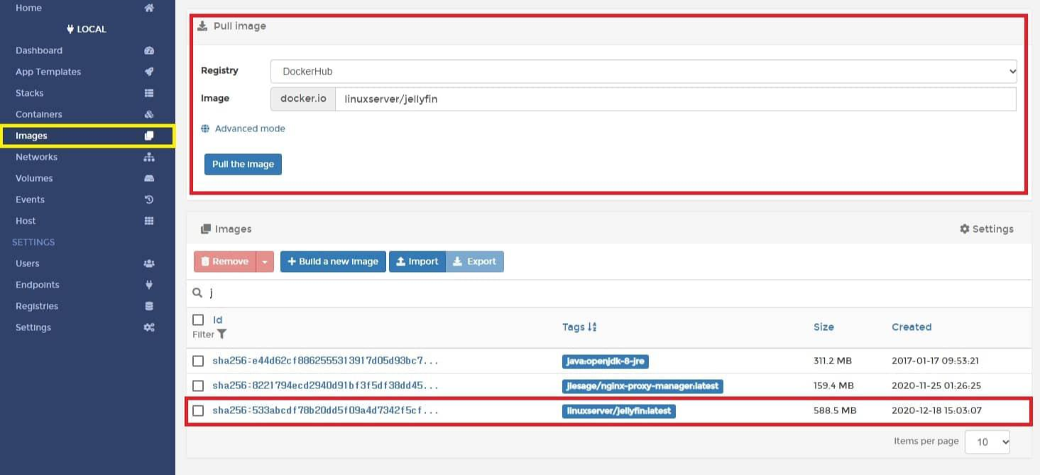Jellyfin 이미지 다운로드